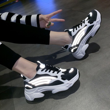 Reflective Spring New Breathable Sports Shoes Women Students Running Casual Shoes